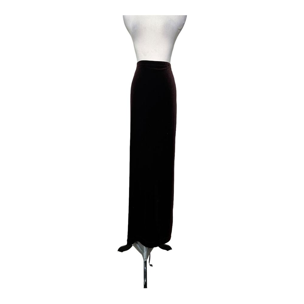 Cache vintage brown velvet pull on long skirt size Medium